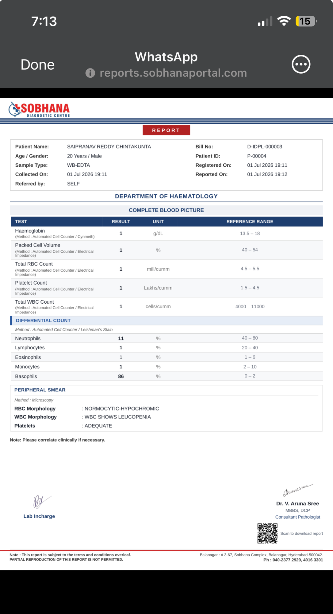 Finalized report with signatures and QR